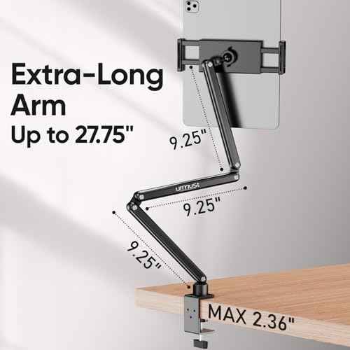 Urmust Tablet Stand for Desk, Adjustable iPad Holder for Bed, 4.7"-15.6"