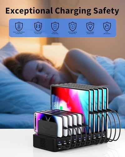 20-Port 270W Charging Station for Multiple Devices, USB Charger Station