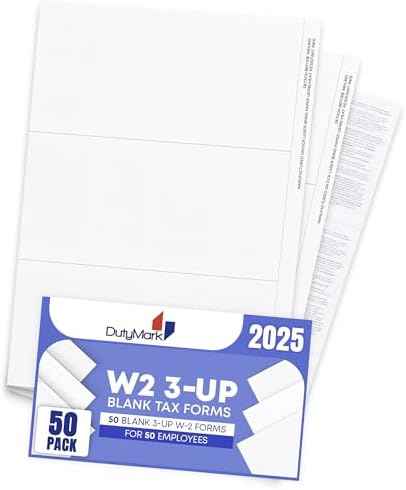 W2 Forms Blank 3 Up Tax Forms 2025, W2 Perforated Paper With Back Instructions For 50 Employees,Works with Laser or Inkjet Printers | Great for QuickBooks and Accounting Software