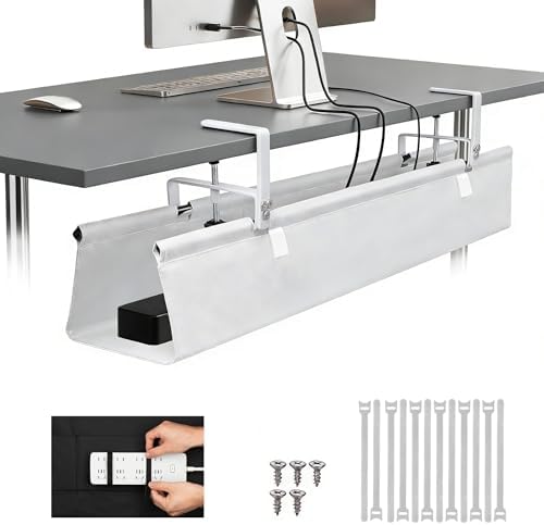 48-Inch Oxford Cloth Under-Desk Cable Management Tray