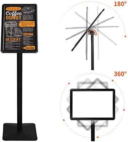 Sign Stand 11 x 17 Inch Heavy Duty Sign Holder with Base Pedestal Poster Stand Adjustable Floor Standing,Vertical and Horizontal Display for Indoor Outdoor, Black
