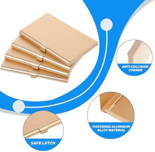Gold Slim Business Card Case, 4 Pack Gold Metal Business Card Holder