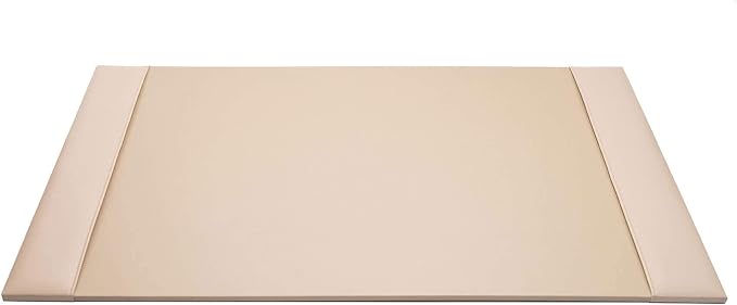 White Latte Bonded Leather 30" x 18" Side-Rail Desk Pad - Image 2