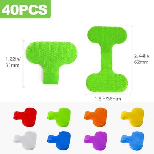 40 PCS Cable Labels, Multi-Color Cord Tags for Electronics, Write On Wire Labels, Reusable Tags, Cable Management Identification