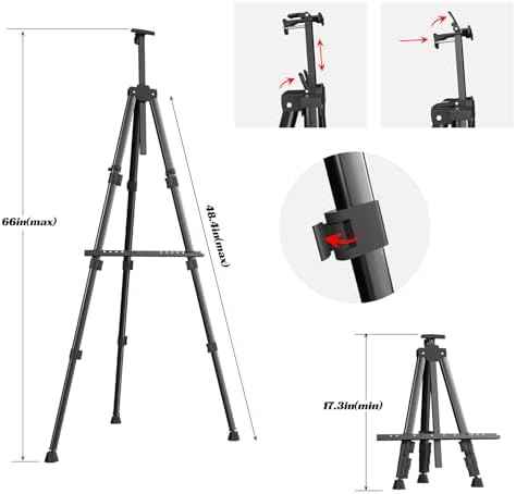 Easels for Painting Canvas, Aredy 66" Art Easel for Drawing, Portable
