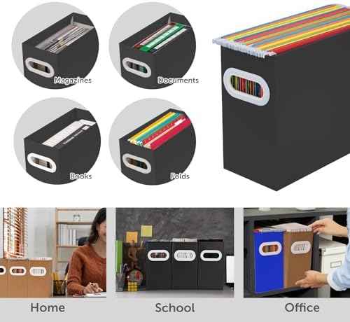 File Box for Hanging File Folders, Collapsible Cardboard Box