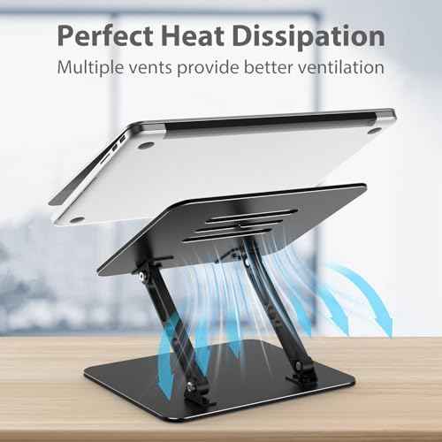 Adjustable Laptop Stand for Desk, Metal Laptop Riser Holder