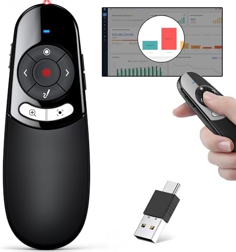 2 in 1 Type C USB Presentation Clicker with Physical and Digital