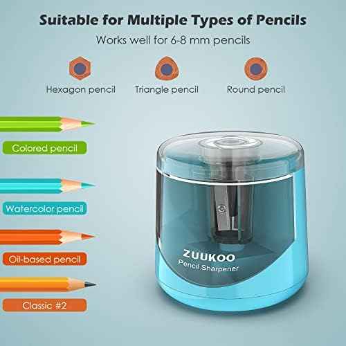 Electric Pencil Sharpeners, Battery Powered for Colored Pencils, High-Speed Operated Automatic & Manual Pencil Sharpener for Kids, Home School (blue1)