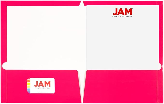 JAM PAPER Laminated Two Pocket Glossy School Folders - Image 2