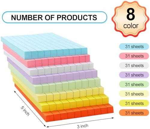 Utron 248 Sheets Colored Index Cards 3x5, Double-Sided Blank Notes Flash Cards for Studying, Note Cards 3x5 Lined, Flashcards for Studying, Index Notecards for Office