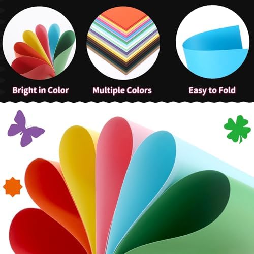 100 Sheets Colored Cardstock 8.5 "x 11", 65LB 180GSM Craft Bulk