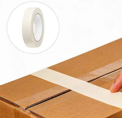 12 Rolls Masking Tape Bulk 1 Inch White Beige Masking Tapes for General Purpose, Craft, Art, Home, Office, School, 1 Inch x 55 Yards