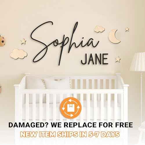 Personalized Name Sign for Nursery - Custom Wooden Name Signs for Kids Room, Personalized Nursery Name Sign - Perfect Baby Room Decor, Wall Name Decoration & Wedding signs, Family Name Signs