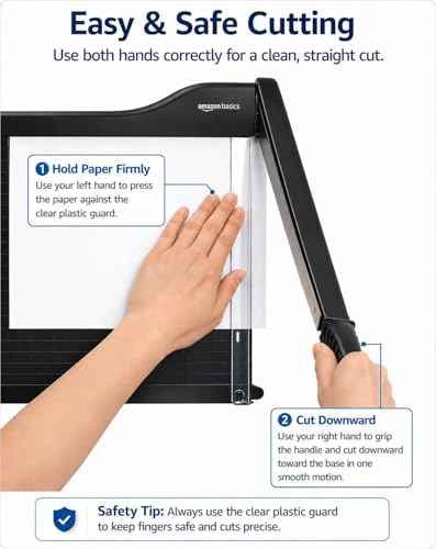 Amazon Basics Paper Trimmer Cutter for Office and Crafts, Heavy-Duty, Portable Guillotine Paper Cutter, 15-Inch, 10-Sheet Cardstock for Photos
