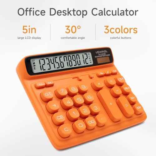 VEWINGL Office Desktop Calculator, 12-Digit Large HD LCD and Big Buttons