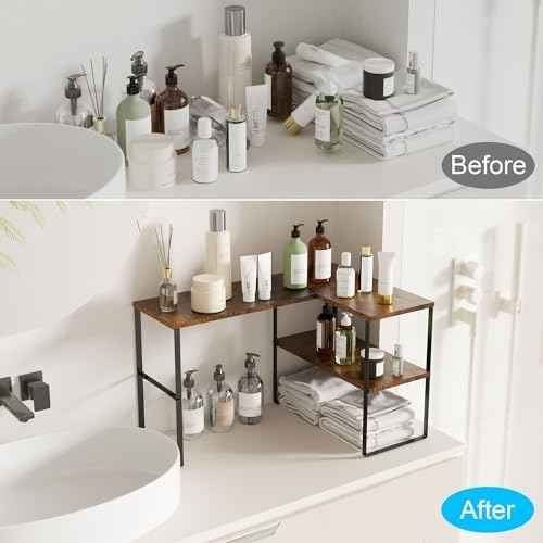 Golener Kitchen Counter Organizer, Countertop Shelf, Adjustable, Stackable