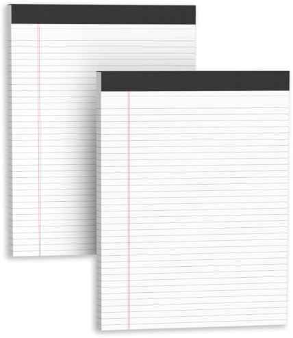 Legal Pads 8.5 X11, Narrow Ruled Notepads, 2 Pack, 50 Sheet/Pad