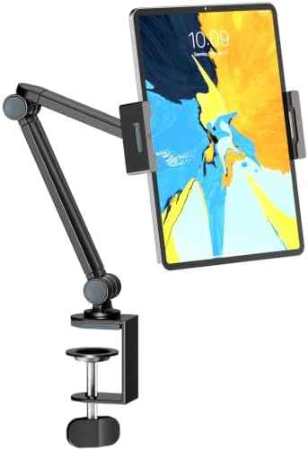 Tablet Stand Holder with 360° Rotation,Adjustable Arm Clamp for 4.7”-12.9"