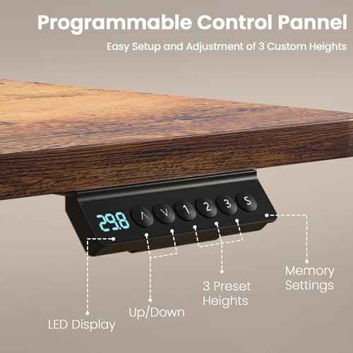 Kingant Standing Desk with Dual Drawers,Electric Height Adjustable 55"x 30"