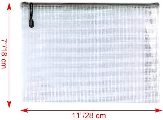 Oaimyy-18PCS-7 x 11" Mesh Zipper Pouch, Plastic Zip File Folders Puzzle Bags - Image 2