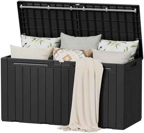 Flamaker Resin Deck Box 100 Gallon Large Outdoor Storage Box Waterproof