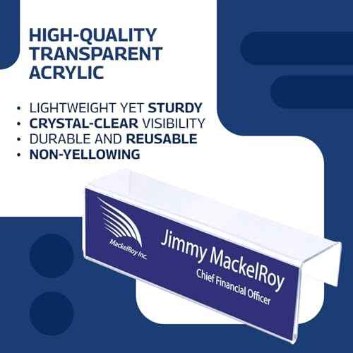 Acrylic Name Plate Holder – 8.5 x 2.5, 40 Pack