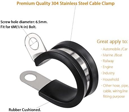LOKMAN 20 Pack 5/16 Inch Stainless Steel Cable Clamp, Rubber Cushioned - Image 3