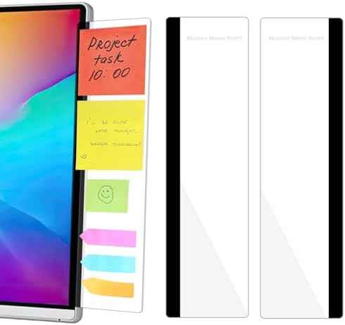 2 Pack Computer Monitor Memo Board, Acrylic Computer Monitor Sticky Note Holder, Transparent Side Panel Office Desk Organizer,Home Office Desk Accessories, Office Supplies for Women Men Computer