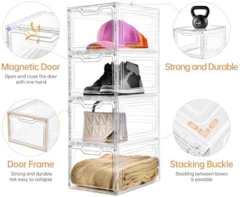 6 Pack Clear Storage Bins with Lids, 19 Qt Closet Organizers and Storage