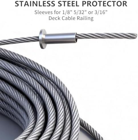 120 Pack Cable Railing Protector Sleeves,T316 Stainless Steel