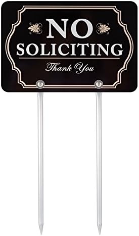 Kichwit No Soliciting Sign for House with Stakes, 12 x 8 Inch/21 Inch High