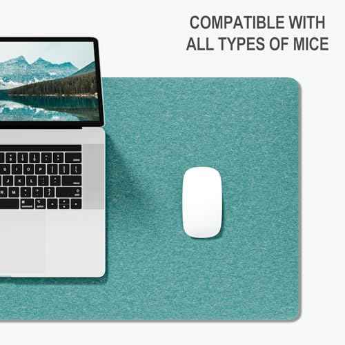 Auhoahsil Felt Desk Mat, Minimalist Large Mouse Pad XXL