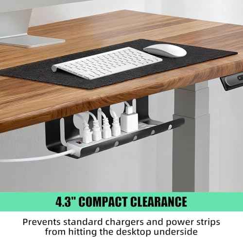 Under Desk Cable Management Tray, 16.5" L x 4.7" W x 4.3" H, 2 Pack