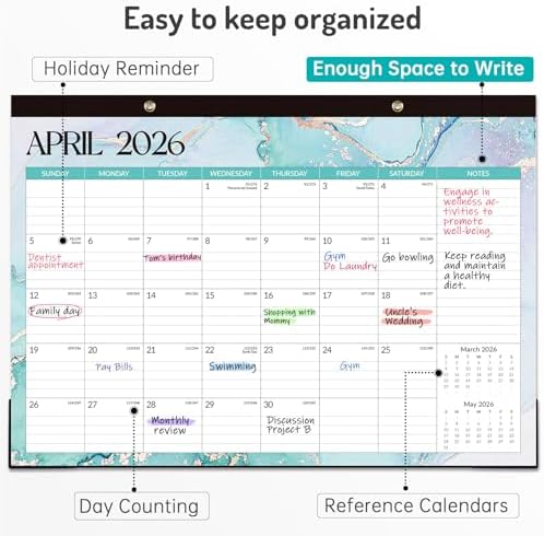 Forvencer Desk Calendar 2026-2027, 21 Months Calendar Apr 2026 to Dec 2027
