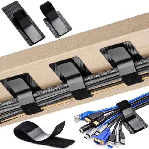 Cable Management Under Desk, 20 Pair Cord Organizer Straps