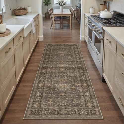 2x7 Dark Brown Vintage Runner Rug