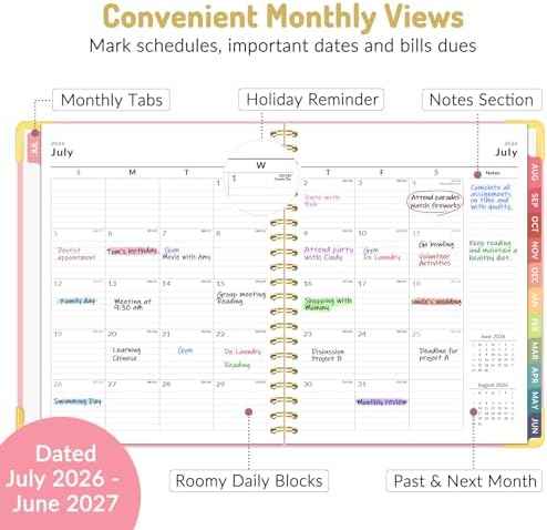 Forvencer Academic Planner 2026-2027, Calendar Jul 2026-Jun 2027, 8.5"x11"