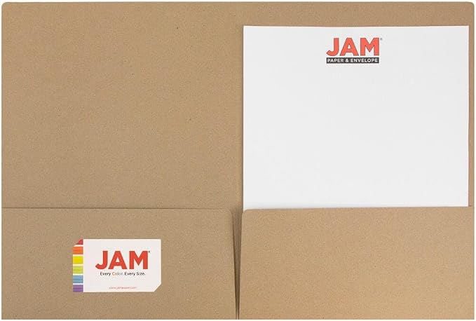LUXPaper 9" x 12" Presentation Folders | Two Pocket | Grocery Bag Brown | 18pt. - Image 3
