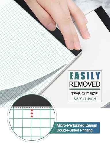 Graph Paper Pads 8.5 x 11, 4x4 Graph Ruled, 2 Pack 1/4 Graph Paper Pads