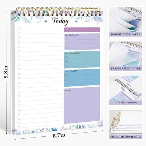 KMQOY To Do List Notepad, Daily Checklist Planner, 6.7" x 9.8", 104 Pages