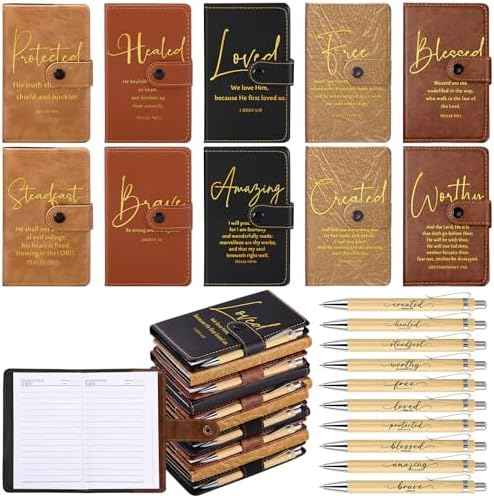 Spakon 40 Pcs Christian Gifts Bulk Prayer Journal with Pens, 5 Colors