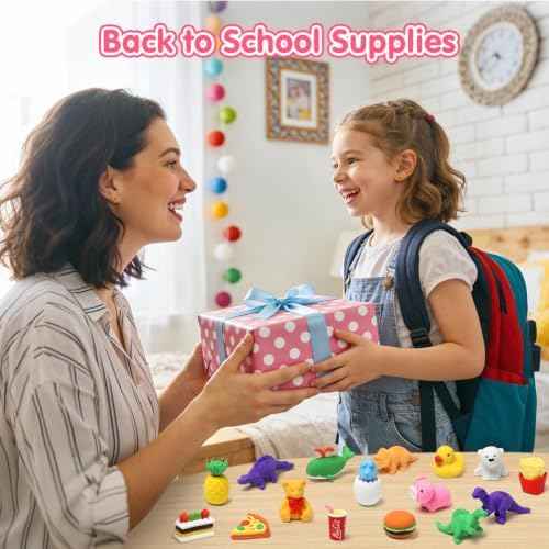150Pcs Animal Erasers for Kids - Desk Pets Back to School Supplies