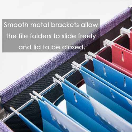 PRANDOM File Organizer Box - Set of 1 Collapsible Decorative Linen