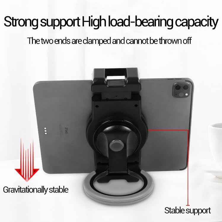 Tablet Stand - Compatible with iPad, iPad mini, and Most 6-Inch-13-Inch Tablets, Adjustable Commercial POS Holder with 360-Degree Swivel, for Retail, Classroom, Business, and Home, Black
