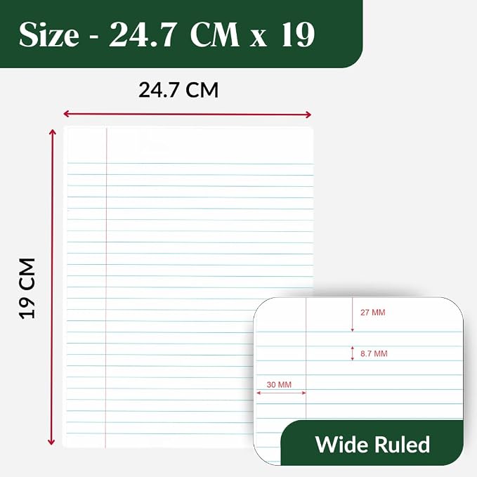 ECONAMA Composition Notebooks Pack of 10 Wide Ruled 200 Pages 9.75"x7.5" Black - Image 4