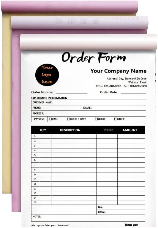 Personalized Invoice Book Custom 2 Part/3 Part Receipt Book Quote Estimate by BFHEFGSUU
