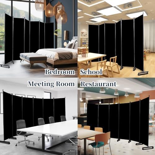 Room Divider 6 Panel-132''Wide Folding Privacy Screen, Large Partition Wall