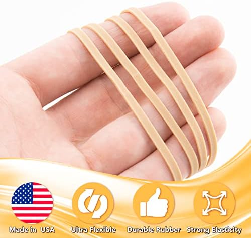 BILINNY Rubber Bands Size 33, Bulk Pack of 10lb,Tan Rubber Bands, 3.5"x1/8"