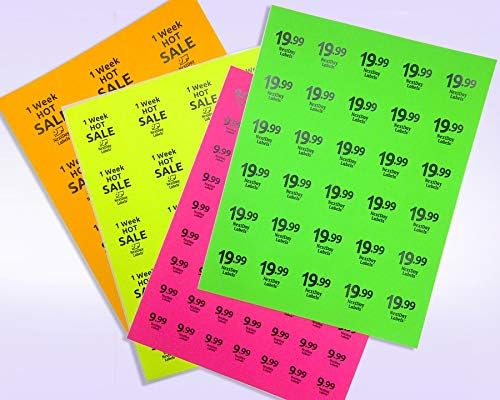 NextDayLabels - Pack of 25 Sheets, 8-1/2 x 11" Fluorescent Labels - Image 5